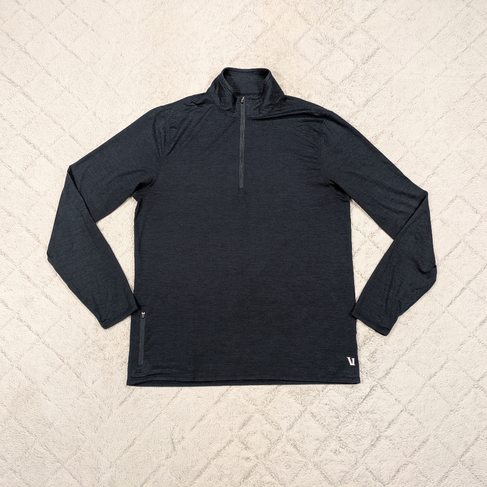 Vuori Jacket Men's L Blue Navy Ink Heather Ease Performance ½ Zip Pullover